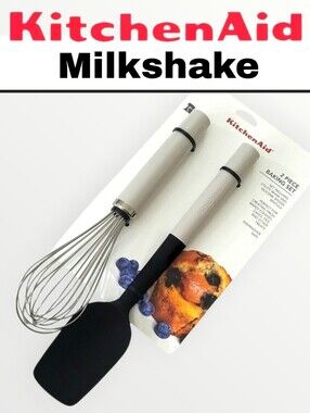 KitchenAid Milkshake Handle Whisk & Silicone Spatula Baking Set